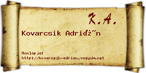 Kovarcsik Adrián névjegykártya